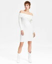 【送料無料】 ゲス レディース ワンピース トップス Women's Off-The-Shoulder Embellished Cable-Knit Dress...
