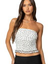 【送料無料】 アディクテッド レディース シャツ トップス Womens Laurie Polka Dot Tube Top White