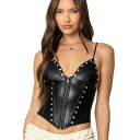 【送料無料】 アディクテッド レディース シャツ トップス Womens Studded Faux Leather Corset Black(4)