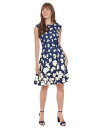 【送料無料】 ロンドンタイムス レディース ワンピース トップス Women's Printed Cap-Sleeve Fit & Flare Dress Na...