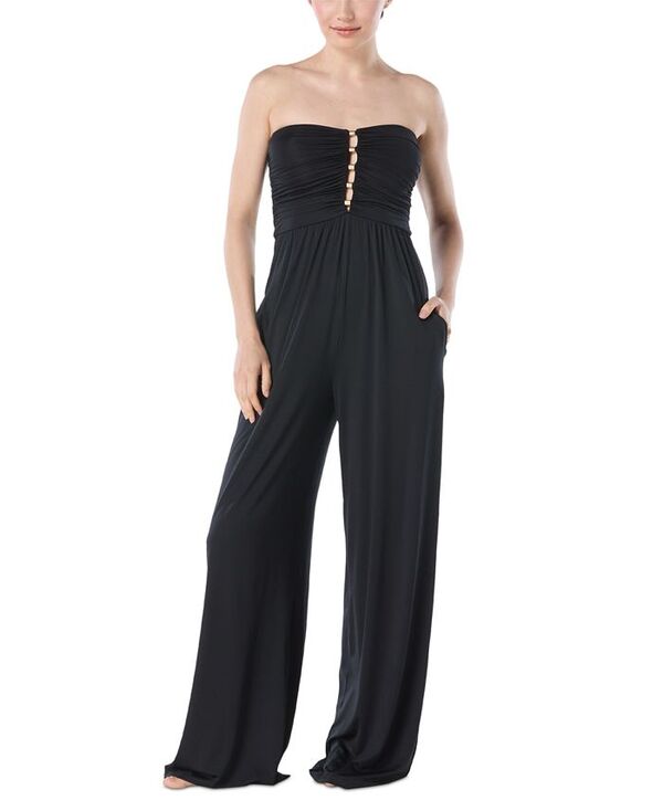 【送料無料】 カルメンマークヴァルヴォ レディース ジャンプスーツ トップス Women's Ruched Jumpsuit Swim Cover-Up Black