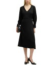【送料無料】 ヒューゴボス レディース ワンピース トップス Women's Relaxed-Fit V-Neck Dress Black
