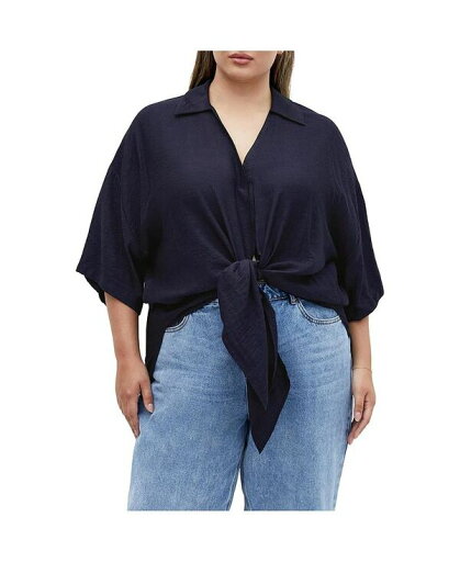 【送料無料】 シティーシック レディース シャツ トップス Plus Size Rosie Shirt Navy 【送料無料】 シティーシック レディース シャツ トップス Plus Size Rosie Shirt Navy