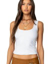【送料無料】 アディクテッド レディース シャツ トップス Womens Dezzie Scoop Neck Tank Top White