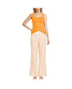 【送料無料】 ランズエンド レディース ナイトウェア アンダーウェア Women's Knit Cotton Poplin 2 Piece Pajama Set - Tank Top and Pants Sweet mango stripe