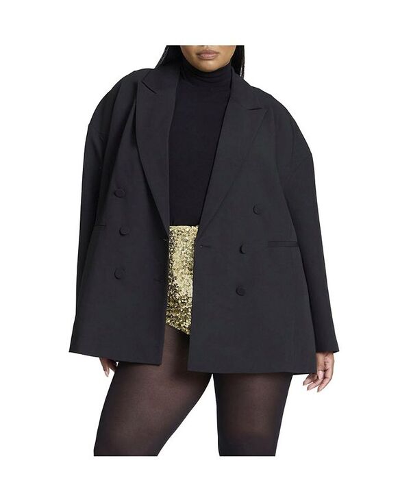 【送料無料】 エロクイ レディース ジャケット・ブルゾン アウター Plus Size Oversized Boxy Blazer Black onyx