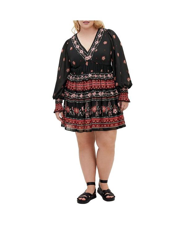 【送料無料】 シティーシック レディース ワンピース トップス Plus Size Hudson Mini Dress Batik brd