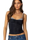 【送料無料】 アディクテッド レディース シャツ トップス Womens Gingham Layered Tank Top Black