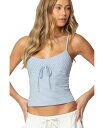 【送料無料】 アディクテッド レディース シャツ トップス Womens Tova Striped Scoop Tank Top Light-blue