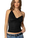 【送料無料】 アディクテッド レディース シャツ トップス Womens Rhia Cowl Neck Halter Top Black