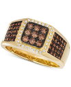 【送料無料】 ル ヴァン メンズ リング アクセサリー ChocolatierR Men's Diamond Cluster Ring (7/8 ct. t.w...