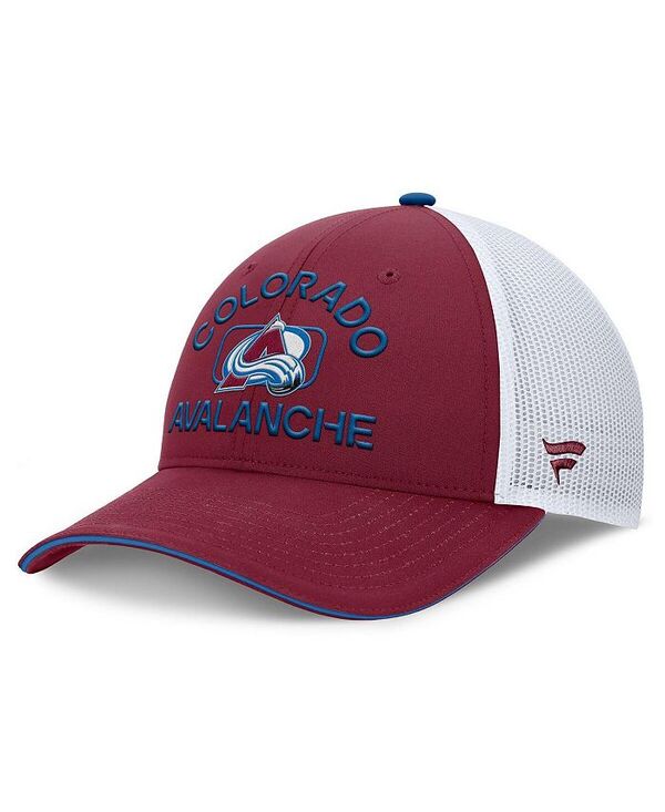 【送料無料】 ファナティクス メンズ 帽子 アクセサリー Men's Burgundy/White Colorado Avalanche Authentic Pro Rink Trucker Hat Burgundy White