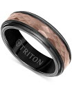 【送料無料】 トリトン メンズ リング アクセサリー Men's Two-Tone Espresso Faceted Texture Wedding Band ...