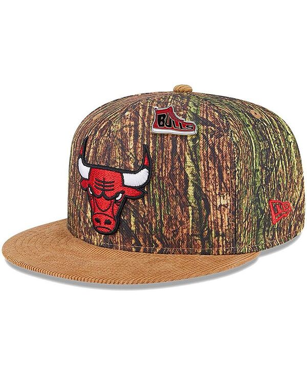 【送料無料】 ニューエラ メンズ 帽子 アクセサリー Men's Camo Chicago Bulls Victory Grove Forest Sneaker Pin 9FIFTY Snapback Hat Camo