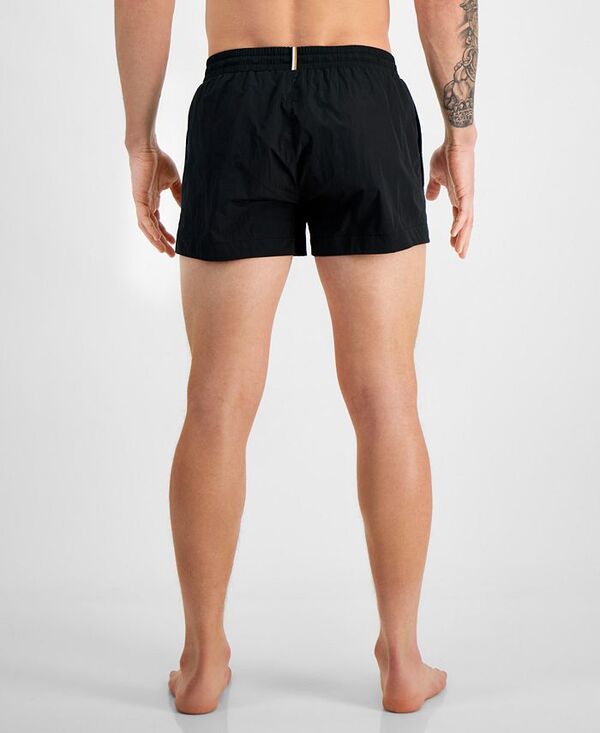 【送料無料】 ヒューゴボス メンズ ハーフパンツ・ショーツ 水着 Men's Mooneye Outlined Logo Drawstring 3" Swim Trunks Black