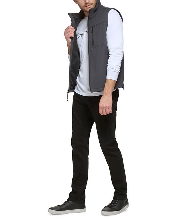 【送料無料】 カルバンクライン メンズ ジャケット・ブルゾン アウター Men's Infinite Stretch Soft Shell Vest Iron