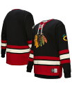 【送料無料】 ミッチェル&ネス メンズ パーカー・スウェット アウター Men's Black Chicago Blackhawks Heritage Lace-Up Pullover Sweatshirt Black