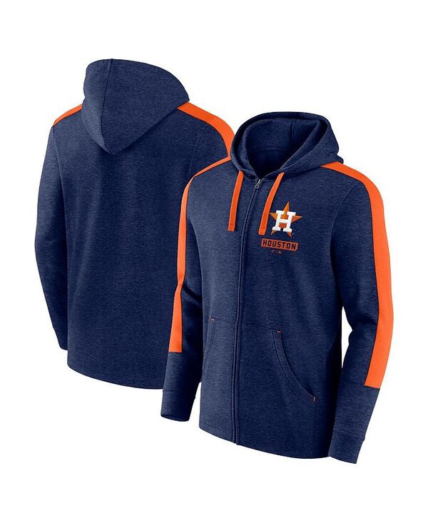 【送料無料】 ファナティクス メンズ パーカー・スウェット アウター Men's Heather Navy Houston Astros Gains Fleece Full-Zip Hoodie Heather Navy