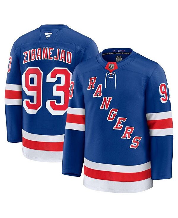 【送料無料】 ファナティクス メンズ シャツ トップス Men's Mika Zibanejad Blue New York Rangers Home Premium Jersey Blue