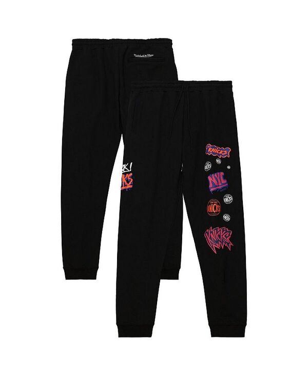 【送料無料】 ミッチェル&ネス メンズ カジュアルパンツ ボトムス Men's Black New York Knicks Slap Sticker Sweatpants Black