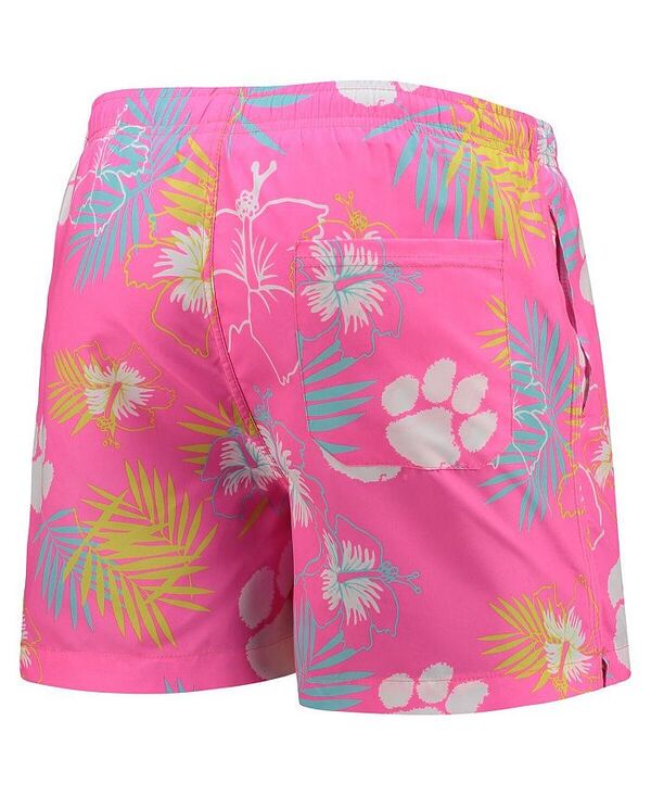 フォコ メンズ 水着 ハーフパンツ・ショーツ フラワー柄 フラワー FOCO Men's Pink Clemson Tigers Neon Floral Swim Trunks Pink ピンク