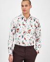 【送料無料】 バースリー メンズ シャツ トップス Men's Slim Fit Long Sleeve Button-Front Isola Bella Floral Print Shirt Cream Olive