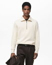 【送料無料】 マンゴ メンズ パーカー・スウェット アウター Men's Regular-Fit Cotton Zipper Sweatshirt Off White