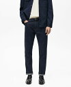【送料無料】 マンゴ メンズ デニムパンツ ボトムス Men's Tapered-Fit Dark-Wash Jeans Open Blue