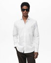 【送料無料】 マンゴ メンズ シャツ トップス Men's Regular-Fit Cotton Shirt White