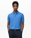 【送料無料】 マンゴ メンズ ポロシャツ トップス Men's Cotton Fine Knit Polo Shirt China Blue