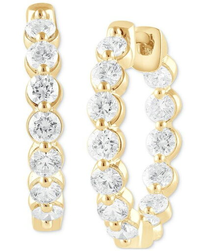 【送料無料】 バッジェリーミシュカ レディース ピアス・イヤリング アクセサリー Lab Grown Diamond Bezel In & Out Small Hoop Earrings (2 ct. t.w.) in 14k White Yellow or Rose Gold Yellow Gold 【送料無料】 バッジェリーミシュカ レディース ピアス・イヤリング アクセサリー Lab Grown Diamond Bezel In & Out Small Hoop Earrings (2 ct. t.w.) in 14k White Yellow or Rose Gold Yellow Gold