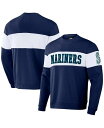 【送料無料】 ファナティクス メンズ パーカー・スウェット アウター Men's Darius Rucker Collection by Navy Seattle Mariners Stripe Pullover Sweatshirt Navy(4)
