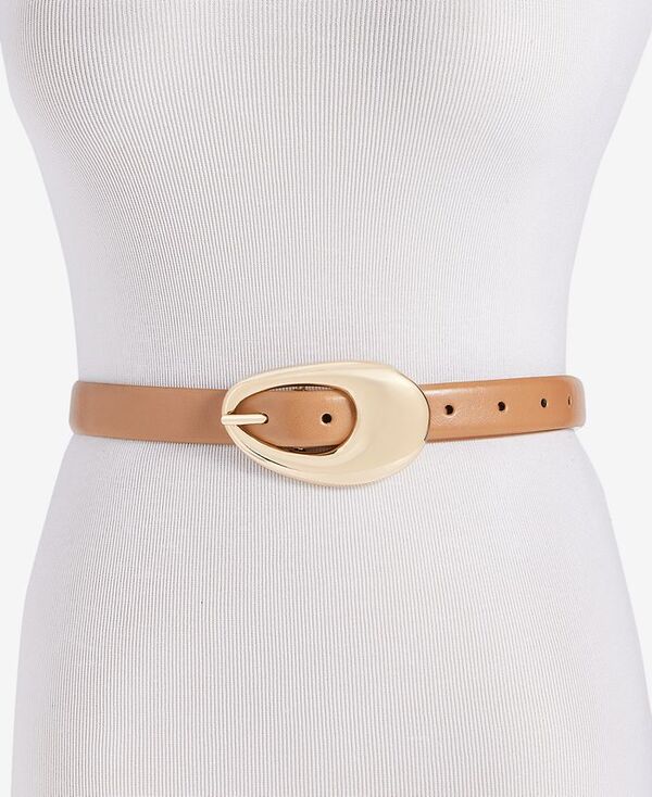 【送料無料】 アイ.エヌ.シー インターナショナル コンセプト レディース ベルト アクセサリー Sculptural Oval Buckle Belt SAND