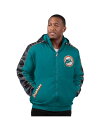 【送料無料】 スターター メンズ ジャケット・ブルゾン アウター Men's Aqua Miami Dolphins Thursday Night Gridiron Full-Zip Hoodie Jacket Aqua Gray