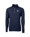 【送料無料】 カッターアンドバック メンズ ジャケット・ブルゾン アウター Men's Navy North Carolina Tar Heels Adapt Eco Knit Quarter-Zip Pullover Jacket Navy