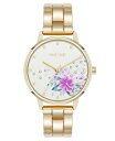 【送料無料】 ナインウェスト レディース 腕時計 アクセサリー Women's Quartz Gold-Tone Metal Alloy Delicate Floral Dial Watch 36mm Gold-Tone