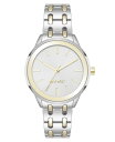 【送料無料】 ナインウェスト レディース 腕時計 アクセサリー Women's Quartz Silver and Two-Tone Metal Alloy Bracelet Watch 33mm Silver-Tone Gold-Tone
