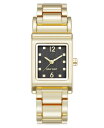 【送料無料】 ナインウェスト レディース 腕時計 アクセサリー Women's Quartz Everyday Rectangular Black and Gold-Tone Metal Alloy Watch 22mm Black Gold-Tone