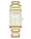 【送料無料】 ナインウェスト レディース 腕時計 アクセサリー Women's Quartz Everyday Rectangular White and Gold-Tone Metal Alloy Watch 22mm Gold-Tone