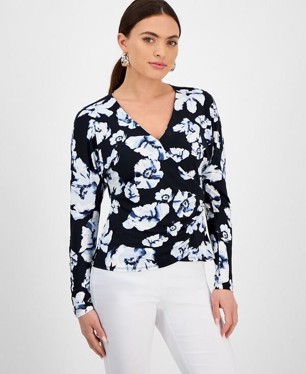 【送料無料】 アイ.エヌ.シー インターナショナル コンセプト レディース シャツ トップス Petite Dolman-Sleeve Floral-Print Top Rav Blooms