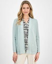 【送料無料】 アンクライン レディース ニット・セーター アウター Petite Malibu Fine-Rib Open-Front Cardigan Soft Aloe(4)