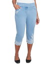 【送料無料】 アルフレッド ダナー レディース カジュアルパンツ ボトムス Petite Floral-Embroidered Scalloped Capri ...
