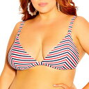 【送料無料】 シティーシック レディース トップのみ 水着 Plus Size Daisy Bikini Top Red stripe