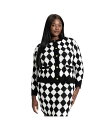 【送料無料】 エロクイ レディース ニット・セーター アウター Plus Size Knit Tweed Jacket Diamond check(4)