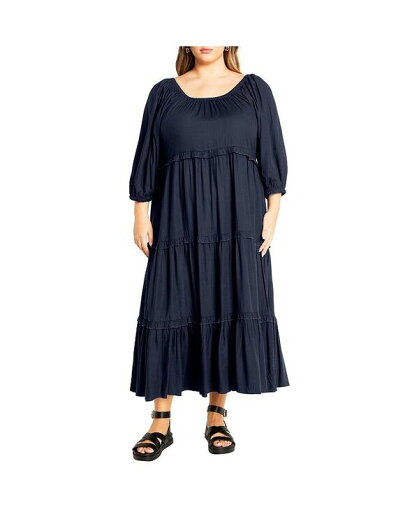 【送料無料】 シティーシック レディース ワンピース トップス Women's Heather Tier Dress Navy 【送料無料】 シティーシック レディース ワンピース トップス Women's Heather Tier Dress Navy