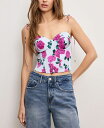 【送料無料】 グッドアメリカン レディース シャツ トップス Women's Printed Satin Bustier Top Vintage Rose