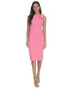 【送料無料】 カルバンクライン レディース ワンピース トップス Women's Bow-Trim Shoulder Sheath Dress Azalea