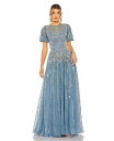【送料無料】 マックダガル レディース ワンピース トップス Women's High Neck Puff Sleeve Embellished A Line ...
