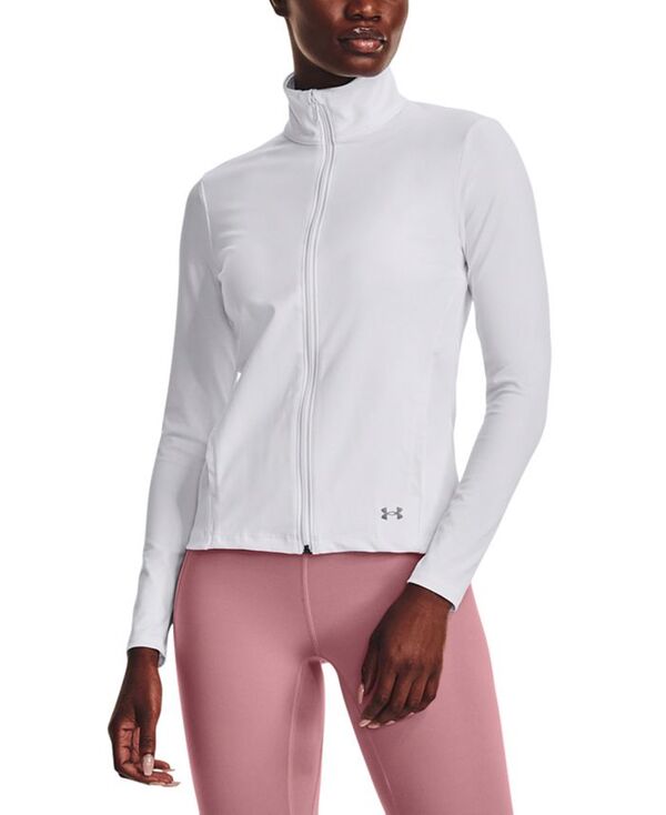 【送料無料】 アンダーアーマー レディース ジャケット・ブルゾン アウター Women's Motion Zippered Mock-Neck Jacket White / / Halo Gray
