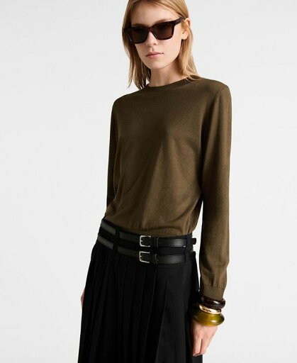 【送料無料】 マンゴ レディース ニット・セーター アウター Women's Silk Blend Knitted Sweater Khaki 【送料無料】 マンゴ レディース ニット・セーター アウター Women's Silk Blend Knitted Sweater Khaki